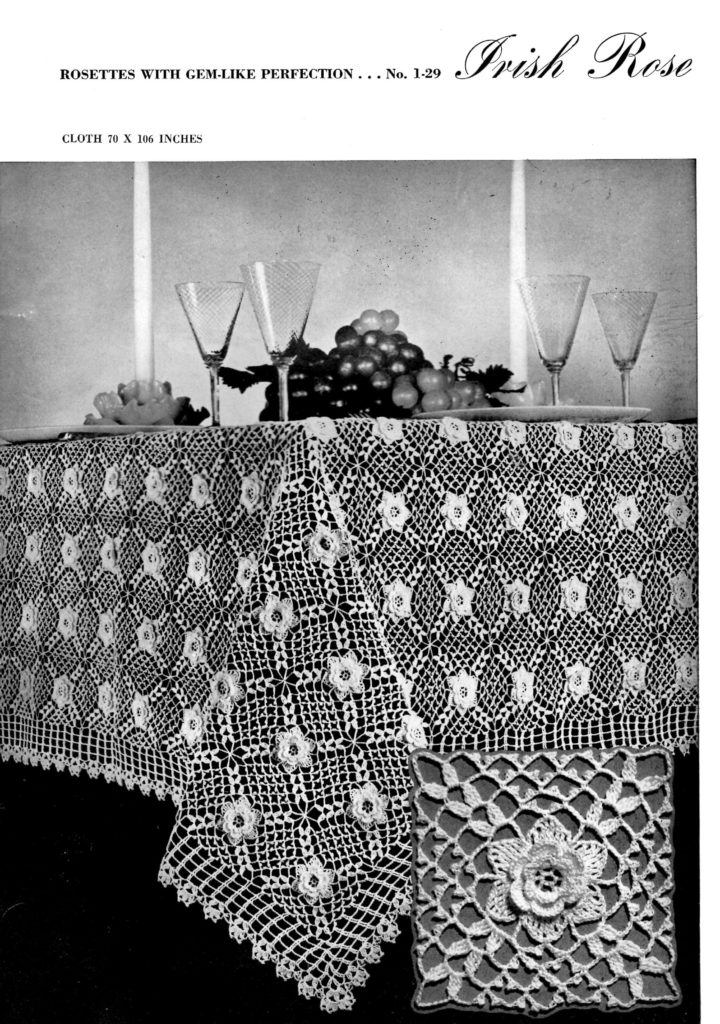 Irish Rose Tablecloth Crochet Pattern Hand Crochet by Royal Society