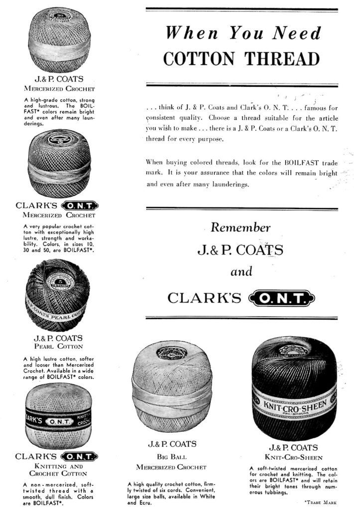 J&P Coats and Clarks ONT Crochet Cotton Thread