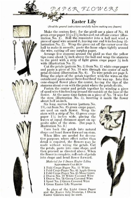 Antique Pattern Library How to Make Crepe Paper Flowers booklet