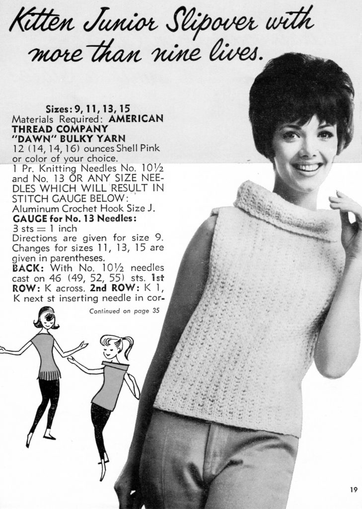 Bulky Yarn Sleeveless Pullover Top Knitting Pattern 