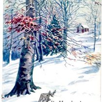 joyous holiday vintage Christmas postcard