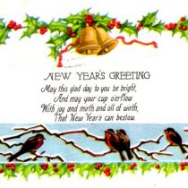 New Year's Greeting vintage postcard