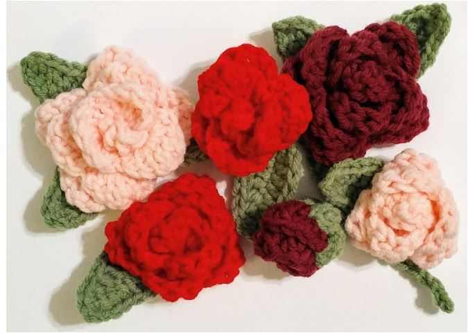 Fair Isle Yarn Crochet Roses pattern