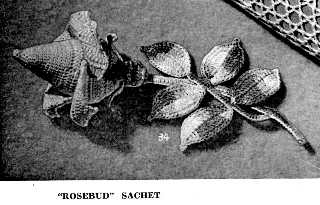 Rosebud Sachet Vintage Crochet Pattern