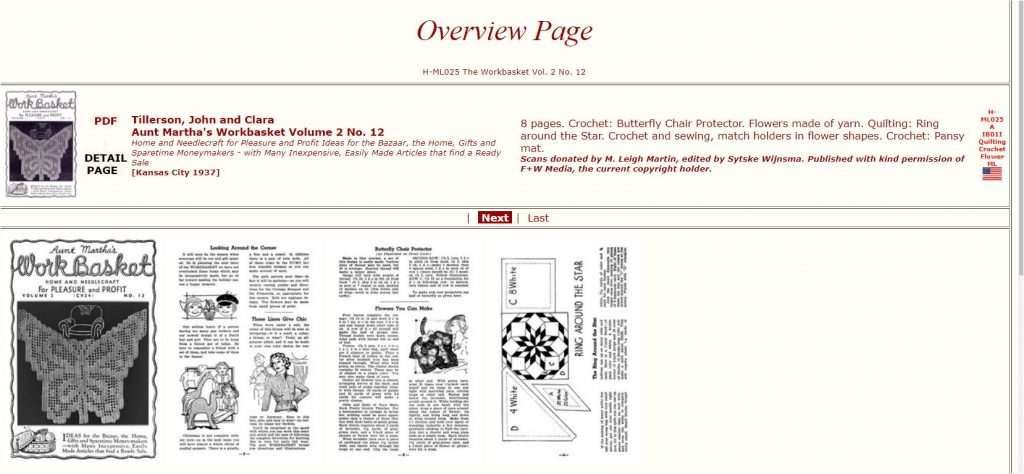 overview page