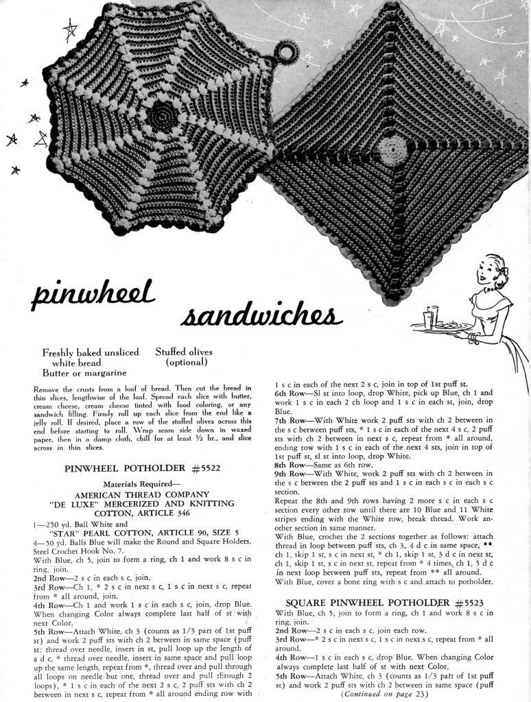 Pinwheel Potholder Crochet Patterns