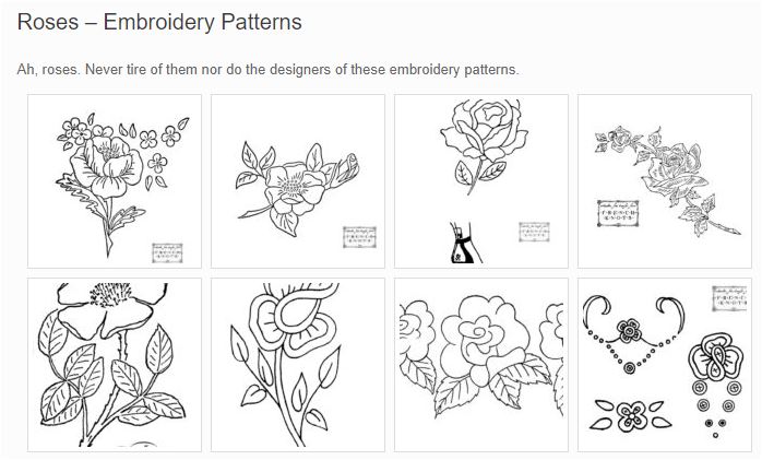 Rose Embroidery Pattern for Mother's Day - Vintage Crafts and More