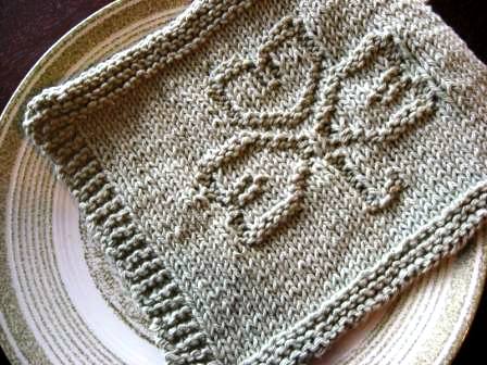 Shamrock Dish Rag Knitting Pattern