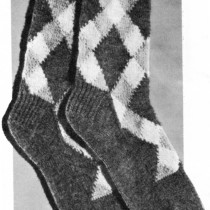Argyle Socks worked on 2 needles Knitting Pattern Vintage Crafts and More