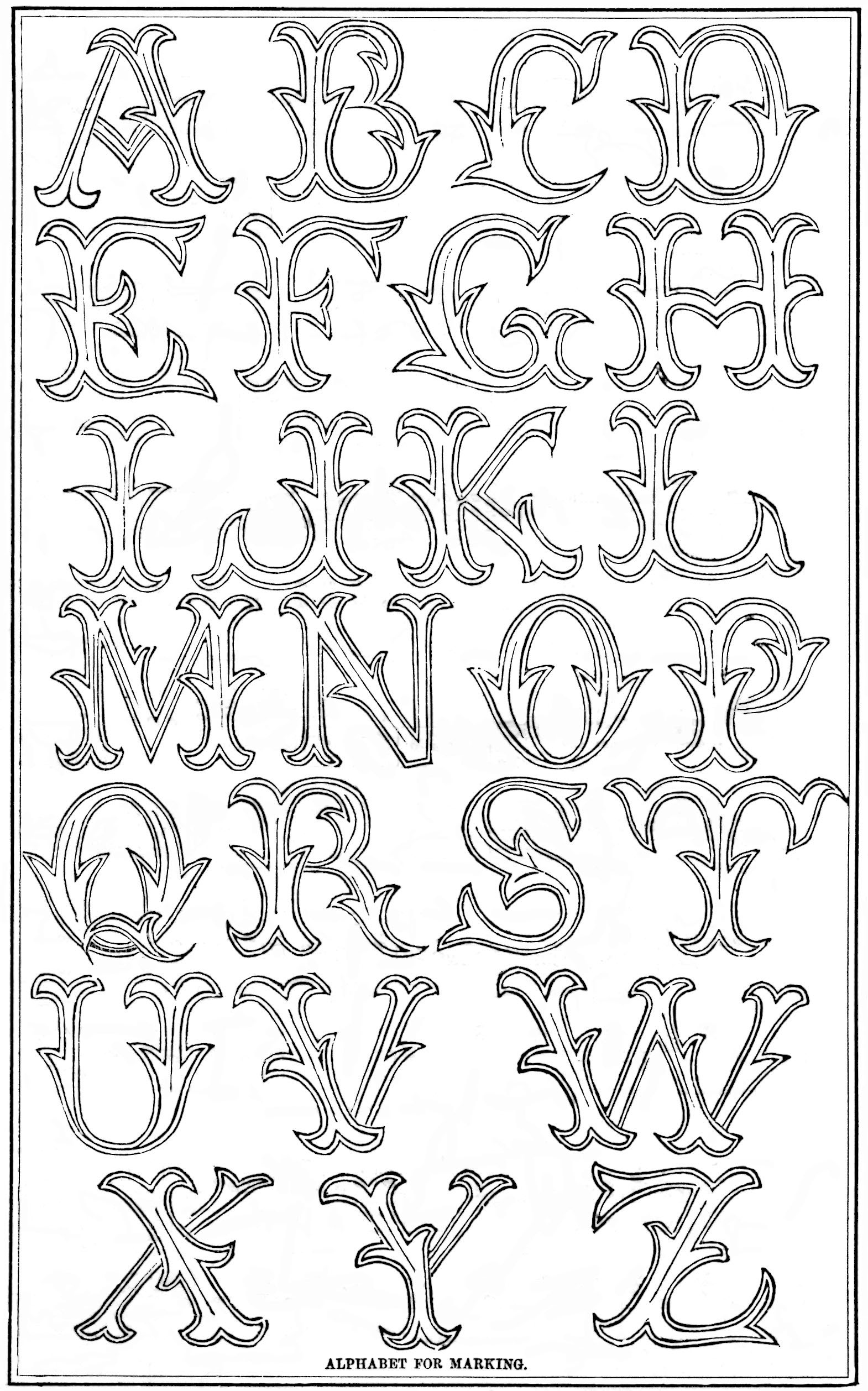 Fancy Antique Alphabet Patterns for Embroidery Monograms