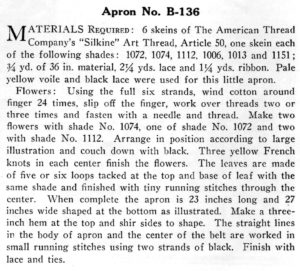 1925 Star Needlework Journal Vintage Tea Apron Sewing Instructions ...