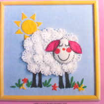 Lamb Instant Stitchery Kit - Vintage Crafts and More
