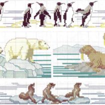 Arctic Animals in cross stitch